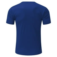 Muška ljetna moda Casual Okrugli vrat Mali ispis majica s kratkim rukavima Majica Men T Mahune plave