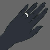 CTTW Black Diamond Wedding Ring. Sterling srebro sa odraslim gradom rodijuma
