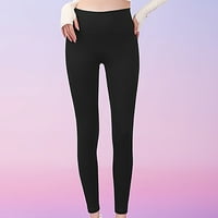 Ženske hlače Skinny Solid Boja Visoki struk dizanje dizanja za dizanje fitnesa utegnute joge hlače