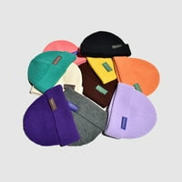 Kunyu meka elastična čvrsta boja pletena pasulja šešir zimski topli skijaški poklopac