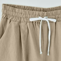 Žene Bermuda kratke hlače Dužina koljena, čvrste kratke hlače Slatke lounge kratke hlače Pamučne posteljine