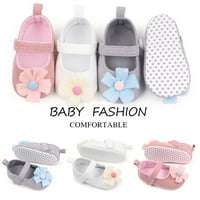 Carolilly Baby Girls Premium STANS Gumeni potplat novorođenčad 3D Flower PU kožna toddler prva cipela