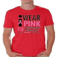 Neugodne stilove Muške nose ružičastu za nekoga posebna grafička majica na vrhu dojke