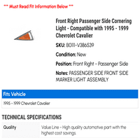 Svjetlo za rezanje desnog desnog putnika - kompatibilan sa - Chevy Cavalier 1998