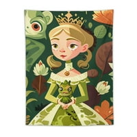 Žaba i princeze Vrtni tapiserija za vikendicu, okrenite zidove u džunglu sa bujnim i živopisnim žabljem