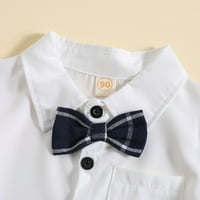 TODDLER Boy odjeća Ljeto odijelo Kratka rukava bijela košulja sa lukom kravata Thats Performance odijelo