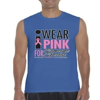 Arti - Muška grafička majica bez rukava - Nosim ružičastu za nekoga posebnog