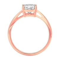 2. CT smaragdni rez Clear Simulirani dijamant 18k ružičasti ružičasti zlato graviranje godišnjice Angažovanje