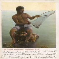 Rotonski ribar - Honolulu, Havaji, SAD Poster Print Mary Evans Grenville Collins Collection
