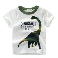 Maddra i dječji dječaci Car-majice Crtani Dinosaur ispisana posada Crta kratkih rukava odjeća za kratke