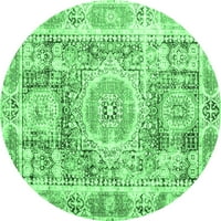 Ahgly Company u zatvorenom okruglom perzijskim smaragdnim zelenim tradicionalnim prostirkama, 7 'runda