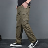 Muški povremeni srednji struk čvrste boje Multi džepovi na otvorenom ravne pantalone za noge