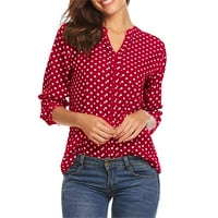 Ženske košulje Radni ured Dame Ležerne prilike Ležerne prilike Polka Dot Print V bluza izreza Žene Ljetne