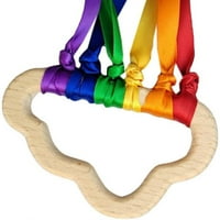 Rainbow drvene vrpce igračke, beba novorođenčad, zaokružuju novorođenče za bebe Toddler