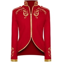 Kali_store blezer za muškarce casual muške casual slim fit jedan gumb odijelo bleder kaput jakna crvena,