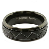 Metali Nakit Muškarci Žene Volfram Carbide Vjenčani band Ručni izrađeni brušeni crni pozlaćeni prsten