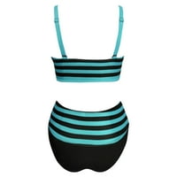 Dvije kupaći kostimu Žene Striped Push Up V-izrez kupaći kostim Tankini kupaći kostim Plaža Slatki luk