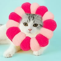 CAT ovratnik šareni plišani kugli podesivi vrat - nosite dugu kolici protiv liza protiv lizanja ljubimca