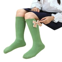 Herdignitet djeca dječje djevojke pletene duge čarape meke čarape za ples sa bomknot jeseni zimski noga