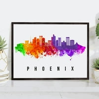 Pera Print Phoeni Skyline Arizona Poster, Phoeni Cityscape Painting Unfrand Poster, Phoeni Arizona Poster,