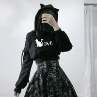 Ženski pulover dugih rukava s kapuljačom Slatka gotička mačka uši kapuljača HOT6SL868797