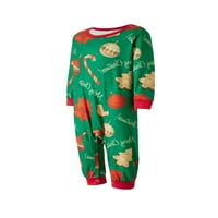 Božićne pidžame za obitelj, dugih rukava tiskane vrhove s elastičnim hlačama struka