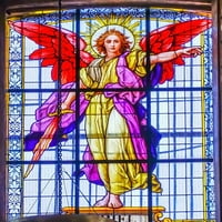 Šareno Archangel uriel vitraža u Urielu Puebla-Mexico izgrađena je do 1600-ih William Perry