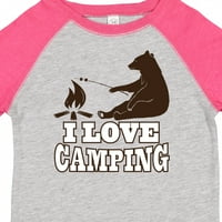 Inktastični logor Med Bear I Love Camping poklon mališač majica ili majica mališana