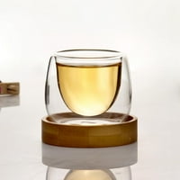 80ml dvostruko jasan čaj čaja sa malim staklenim čašama otpornim na ladicu za čaj za kavu za vino