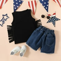 Bullpiano Toddler Baby 4. jula Outfit, dječaci Djevojke Američka zastava Ispiši teshele T-majice Top
