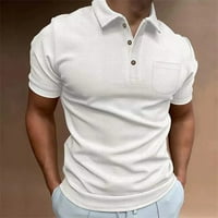 Muška majica kratkih rukava s kratkim rukavima Čvrsta boja Stretch majice Klasična rebrasta golf majica