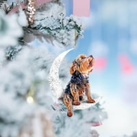Zeceouar Božićne ukrase unutarnji na otvorenom, gvožđe umjetnost sjedi na lijepim ornamentu za pse za