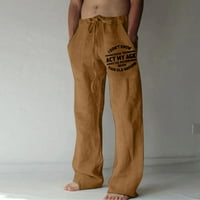 Navedene muške ležerne i udobne casual pantalone pamučne pantalone od tiskanih pantalona za crtanje