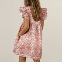 WHLBF vruća ružičasta haljina za žene plus veličine, žene ljetne haljine elegantni džep ovratnika naduvane