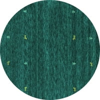 Ahgly Company u zatvorenom okruglom apstraktnom tirkizno plavim prostirkama savremene površine, 7 'krug