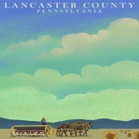 Lancaster County, Pennsylvania, Traktor u polju, Litho