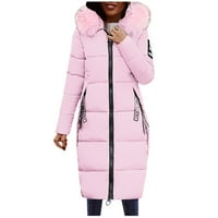 Ženski vrhovi Ženska zimska podstavljena jakna Slim struk kaiš srednje dužine struka čvrste boje kapuljača