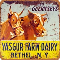 Metalni znak - Ma Yasgur Farm Sign Woodstock - Vintage Rusty Look