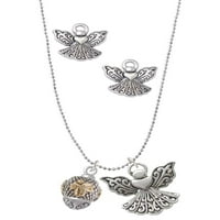 Delight nakit Goldtone Butterfly on Silvertone izvučeni pozadinski spinner srebrni ton čuvar anđeoski