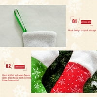 Božićne zelene i crvene čarape meka teksture božićne stablo vrhnje božićne čarape za praznike ukrasi
