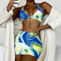 ExtheyAshe bikinis za ženske kupaćih komisija Postavi Split karoserija Ispis svježi bikini tri seta