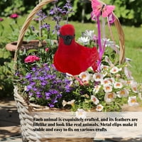 Umjetni crveni isječak - na kardinalima pernate ptice ručno rađeni životinjski dekor za životinje Božićni