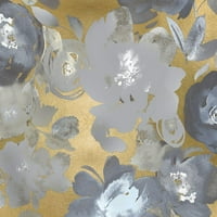 Morris, Kelsey Crni moderni uokvireni muzej umjetnički print pod nazivom - proljeće srebro na zlatu