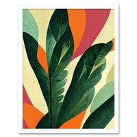 Sažetak Boho boja egzotični tropski listovi Botanička umjetnost Ispis uokvireni zidni dekor postera