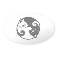Cafeprespress - Yin Yang Cats Reversed - Naljepnica