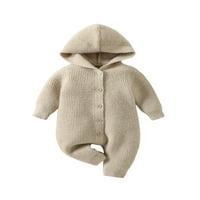 Codeop novorođenčad dječake Dječja vunena pletena rupu s kapuljačom rubne gumne