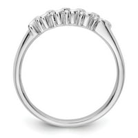 Čvrsti 14K bijeli zlatni vjenčani prsten sa CZ COBIC cirkonijom veličine 9