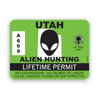 Utah Alien Lov dozvola naljepnica naljepnica - samoljepljivi vinil - Vremenska zaštitna - izrađena u
