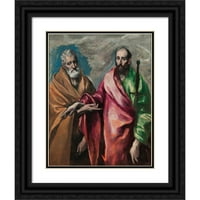 El Greco Black Ornate Wood Framed Double Matted Museum Art Print Naslijed: Sveti Petar i Sveti Paul