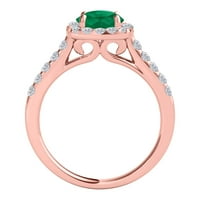 Mauli dragulji za angažovanje prstenova za žene 1. Carat Halo Emerald i dijamantski zaručnički prsten
